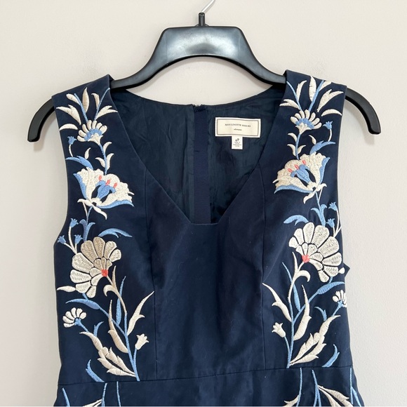 Moulinette Soeurs Anthropologie Embroidered Bellflower Dress, Blue Motif, 4P - Picture 5 of 10